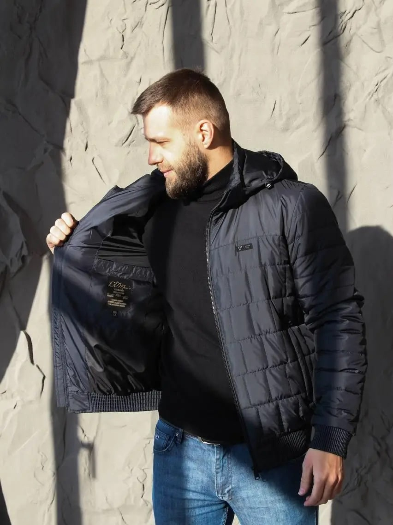 Демісезонна чоловіча куртка великого розміру модель 123-DVL Фото