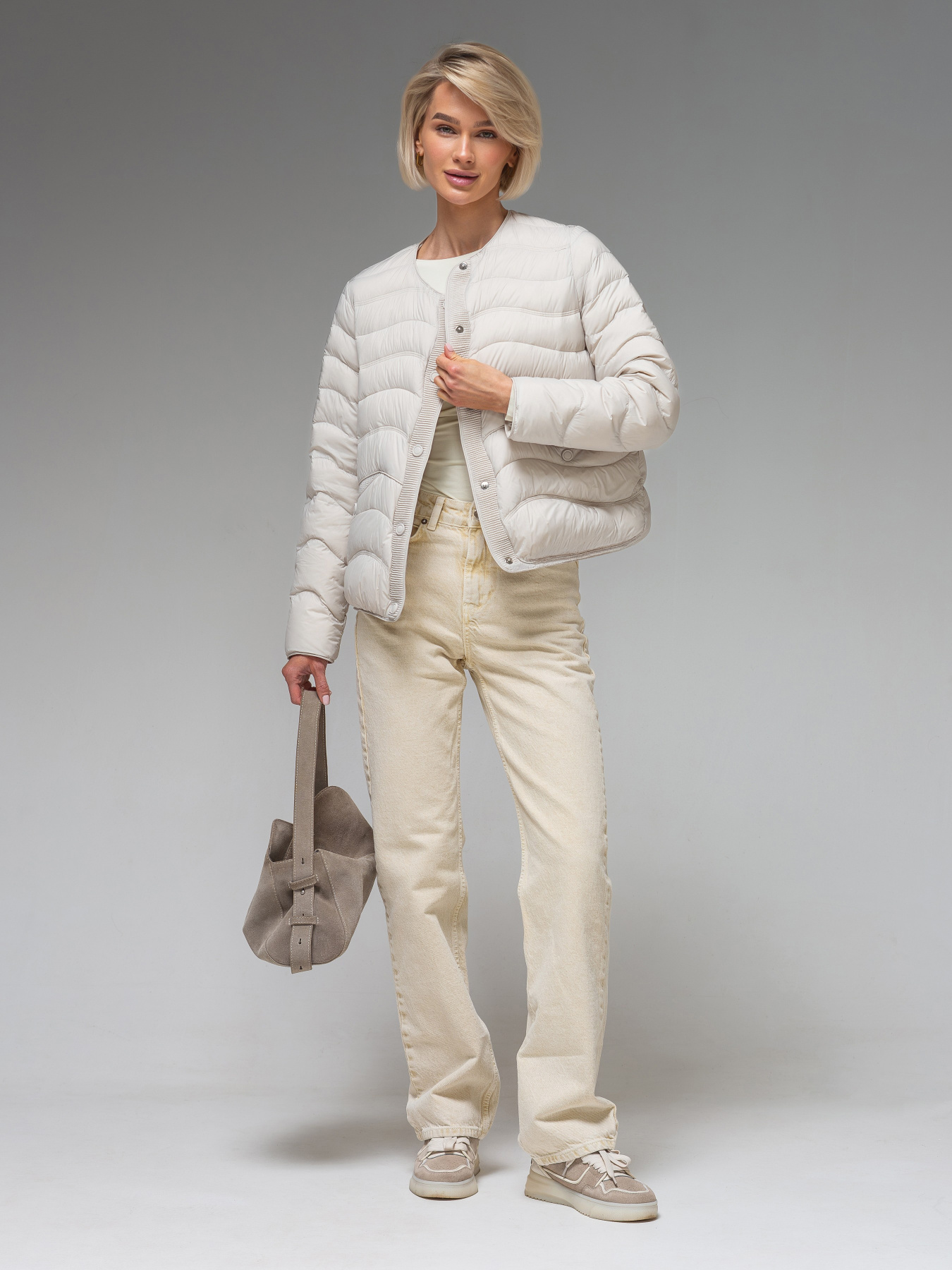 Демисезонная куртка VIVA WEAR модель 6688-light gray Фото