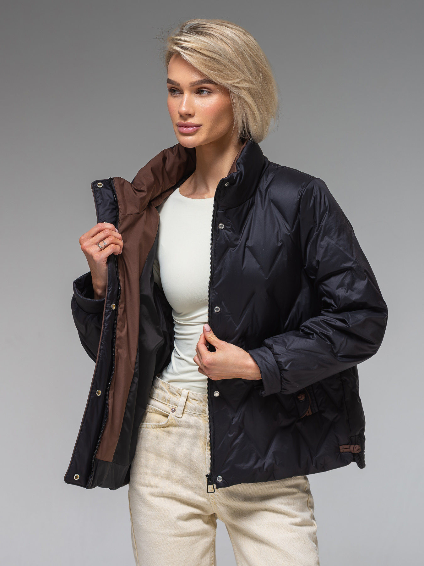 Демісезонна жіноча куртка ультралегка весна-осінь Viva Wear модель 88566 модель 88566-black Фото