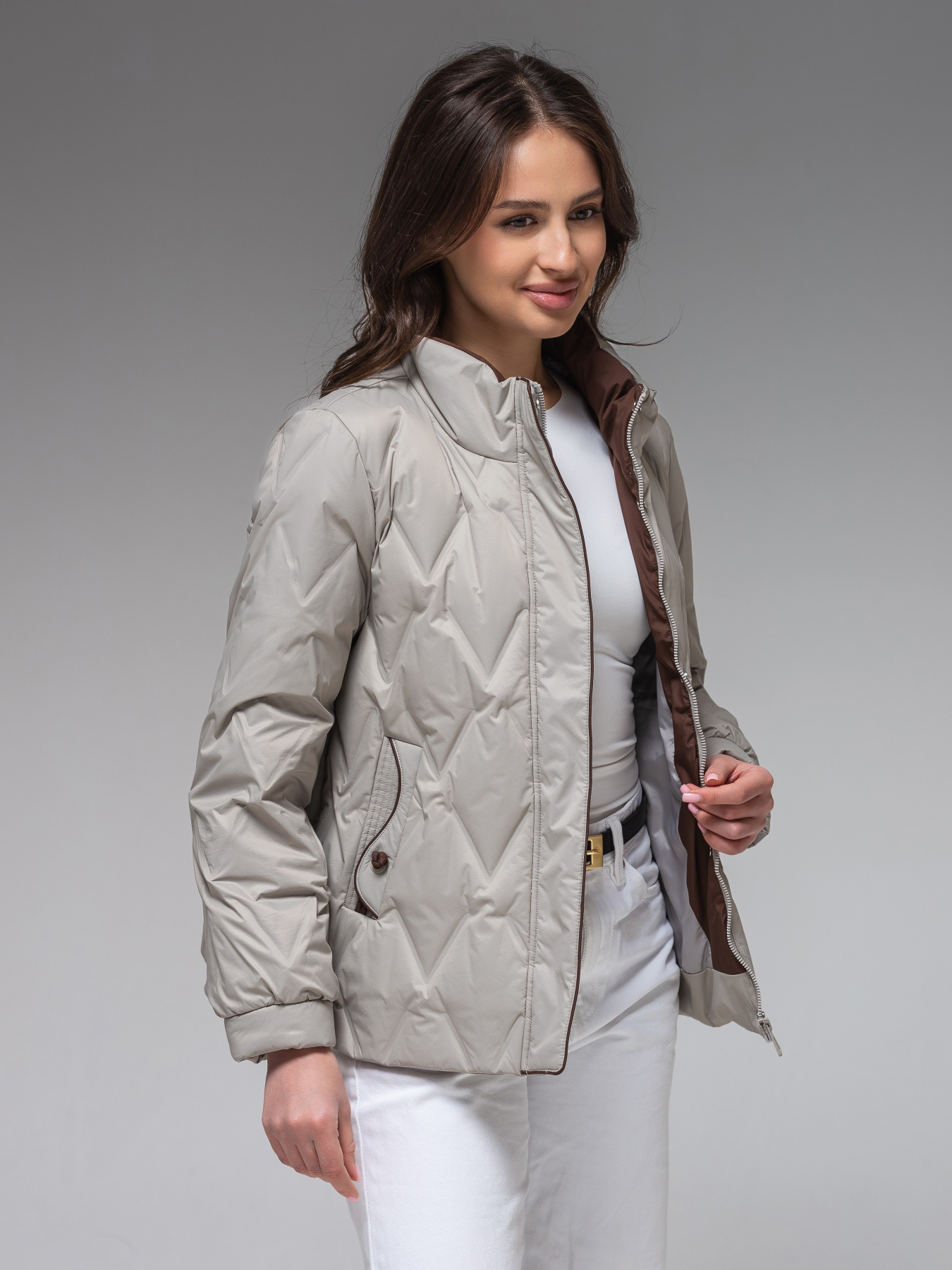 Демісезонна жіноча куртка ультралегка весна-осінь Viva Wear модель 88566 модель 88566-milky Фото