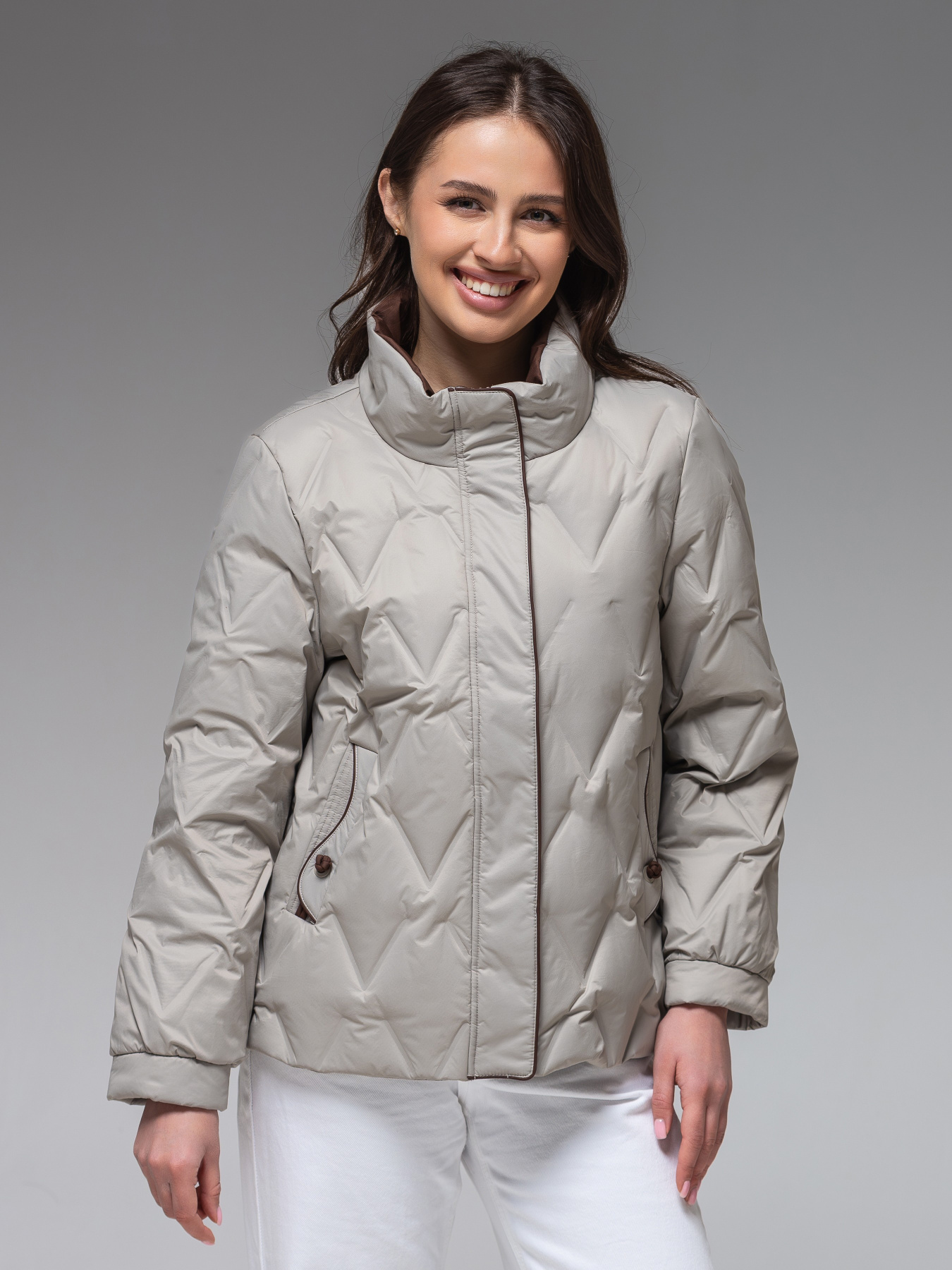 Демисезонная куртка VIVA WEAR модель 88566-milky Фото