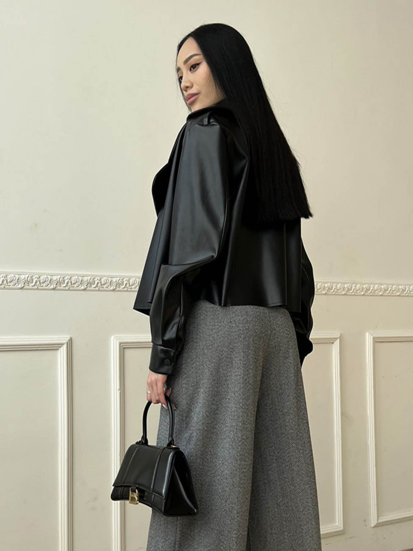 Шкіряна куртка Jadone Fashion модель Deyt_chor Фото