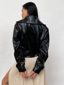 Шкіряна куртка Jadone Fashion модель Deyt_chor Фото