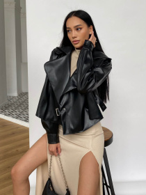 Шкіряна куртка Jadone Fashion модель Deyt_chor Фото