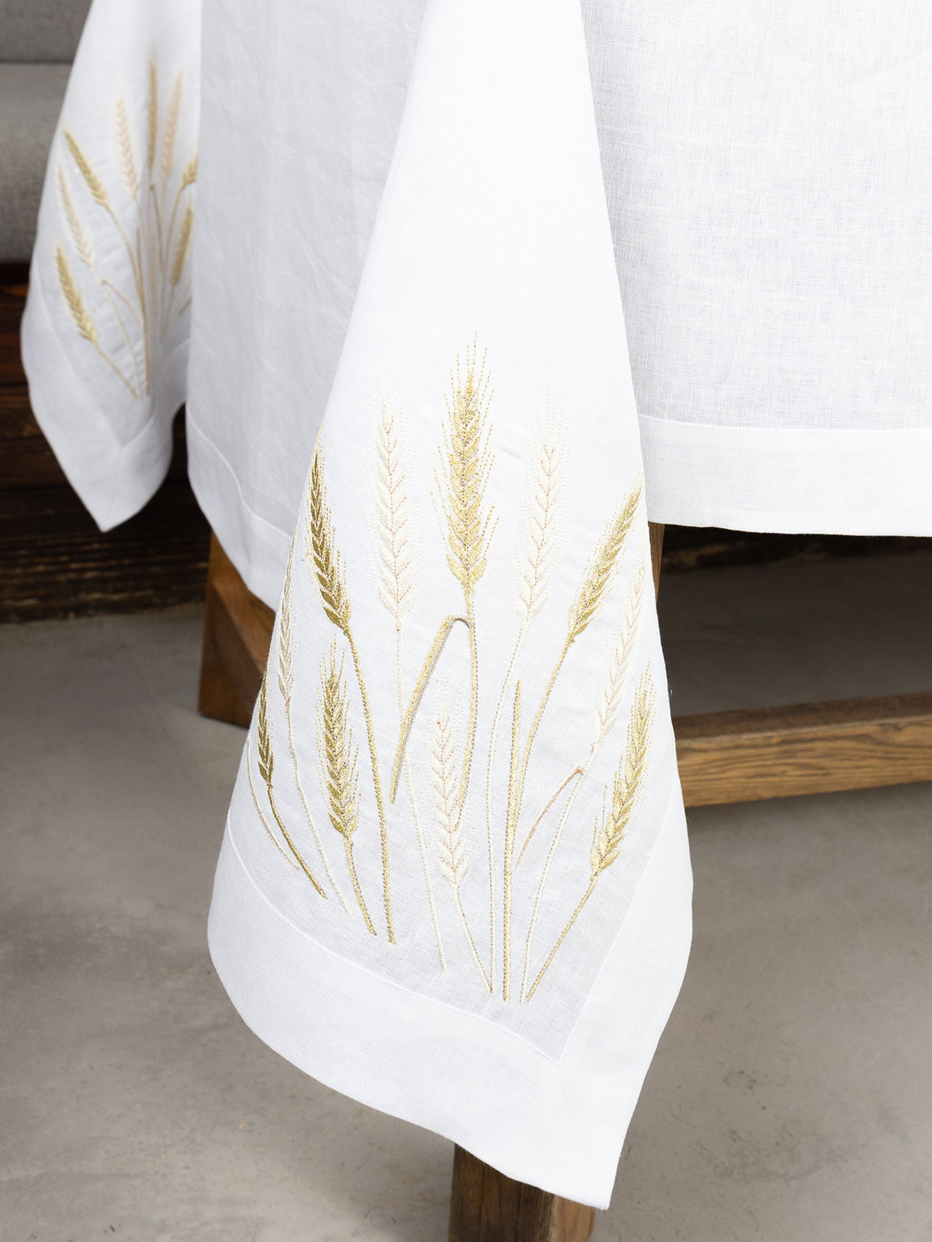 Скатертина "Пшеничне поле" біла Едельвіка модель 04-23/09 Фото