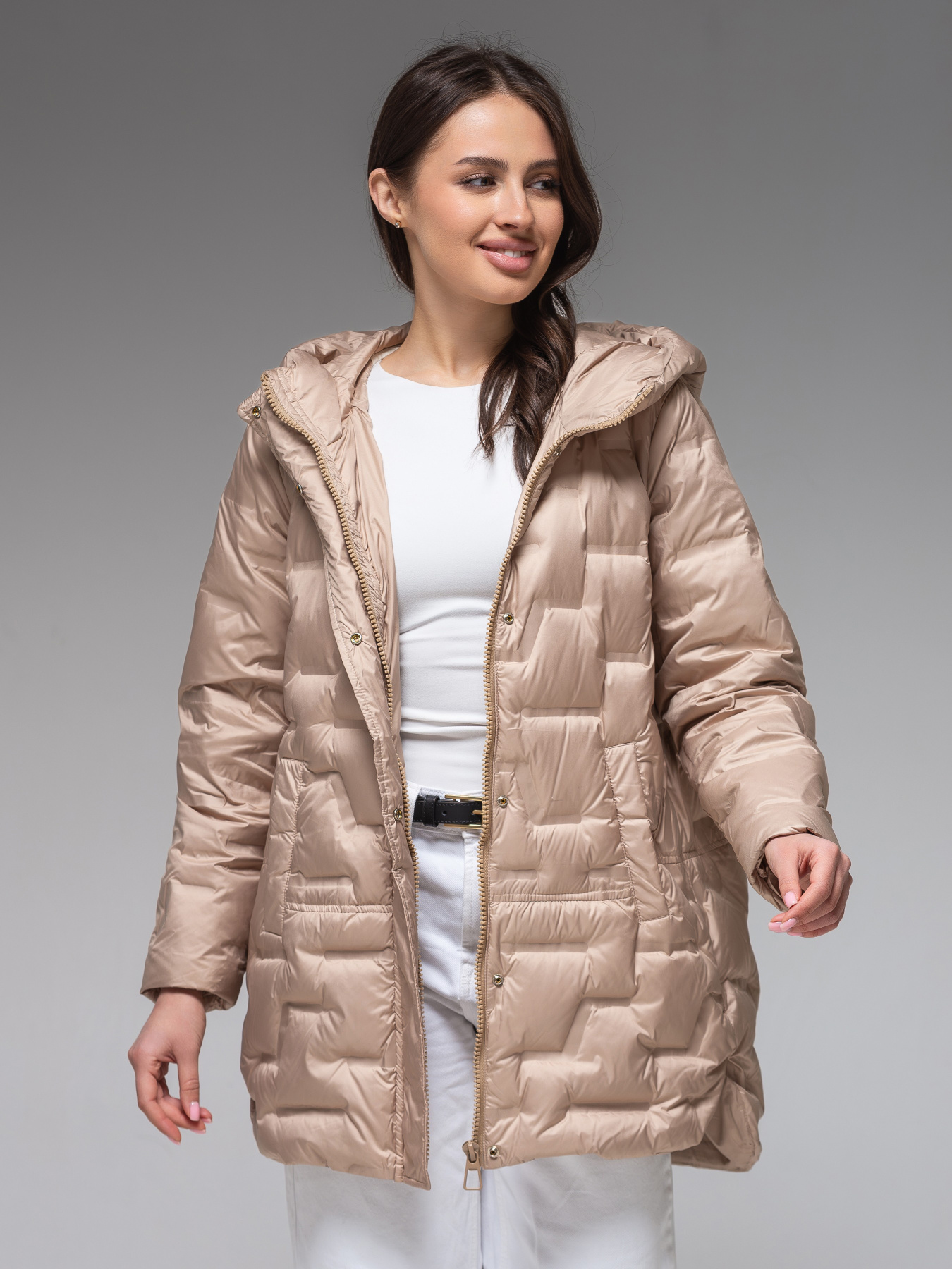 Демисезонная куртка VIVA WEAR модель 90325-beige Фото