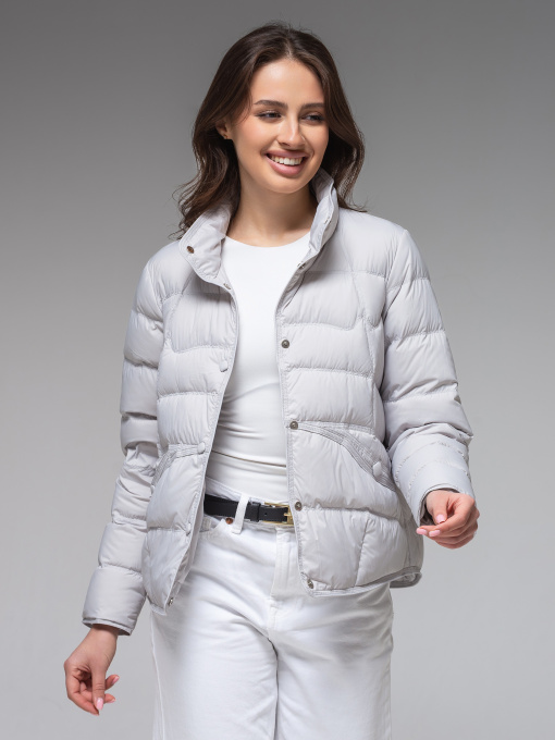 Женская демисезонная куртка ультралегкая весна-осень Viva Wear модель 6081 модель 6081-light gray Фото