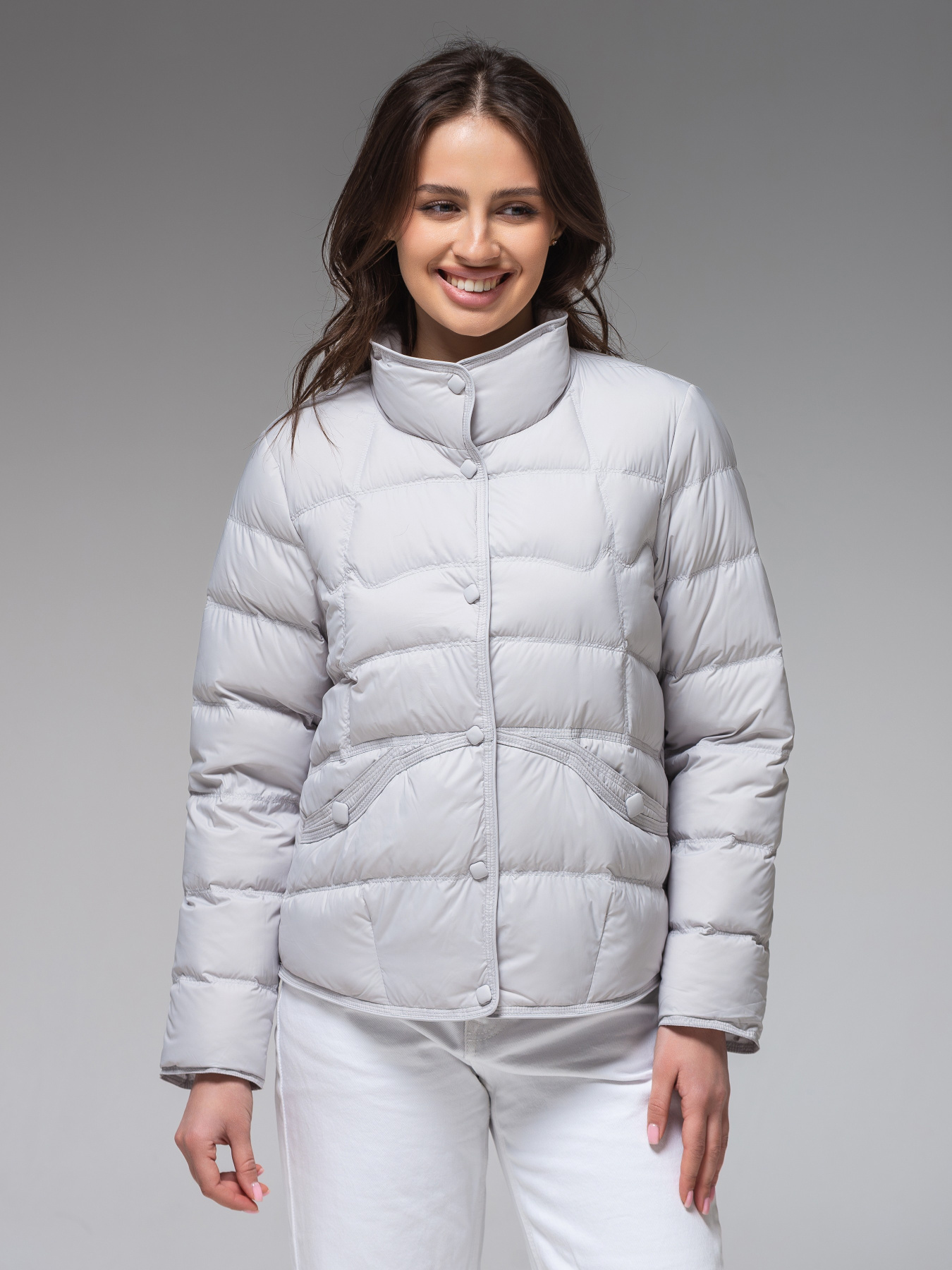 Демисезонная куртка VIVA WEAR модель 6081-light gray Демисезонная куртка VIVA WEAR модель 6081-light gray Фото