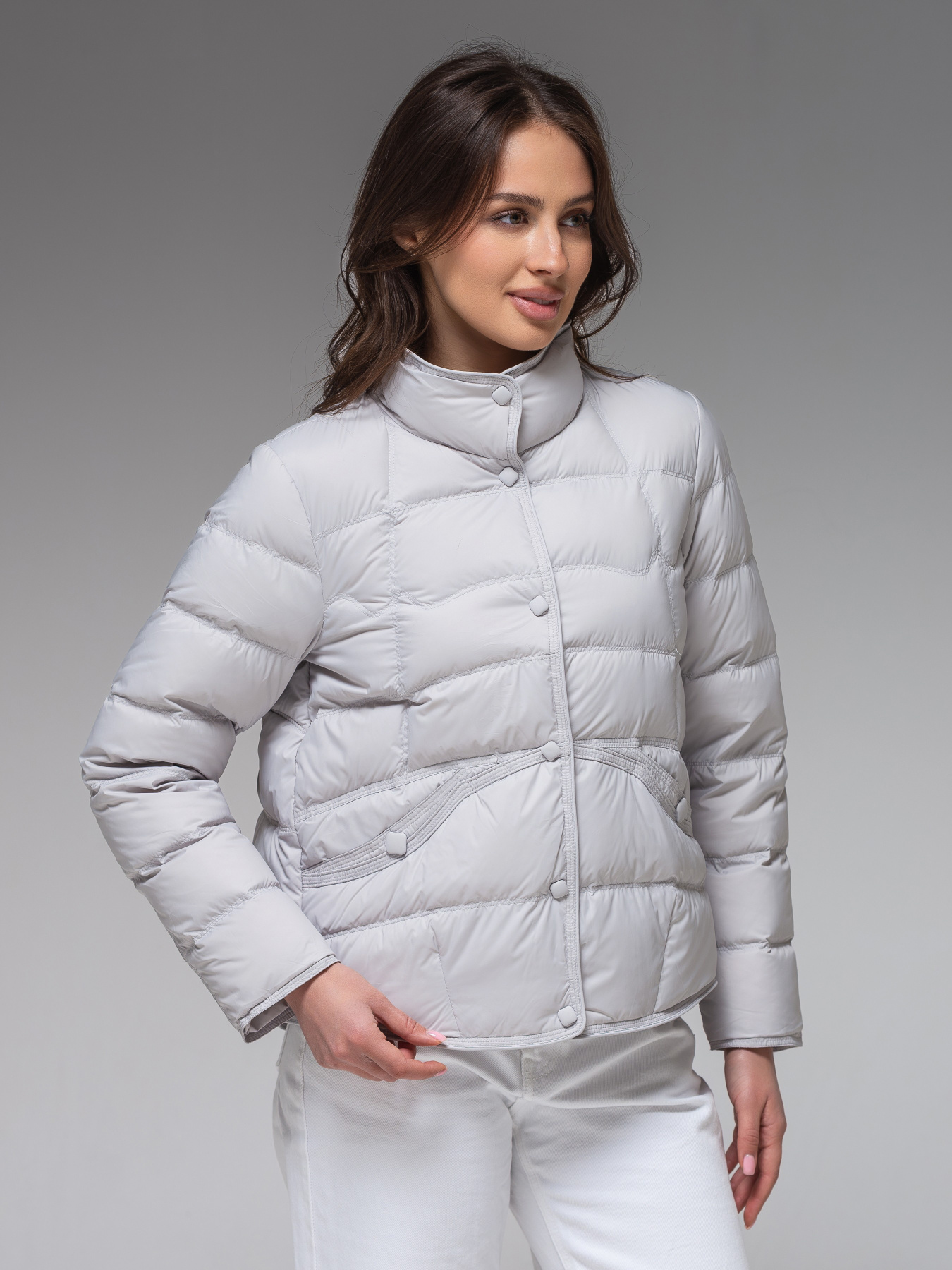 Демисезонная куртка VIVA WEAR модель 6081-light gray Демисезонная куртка VIVA WEAR модель 6081-light gray Фото