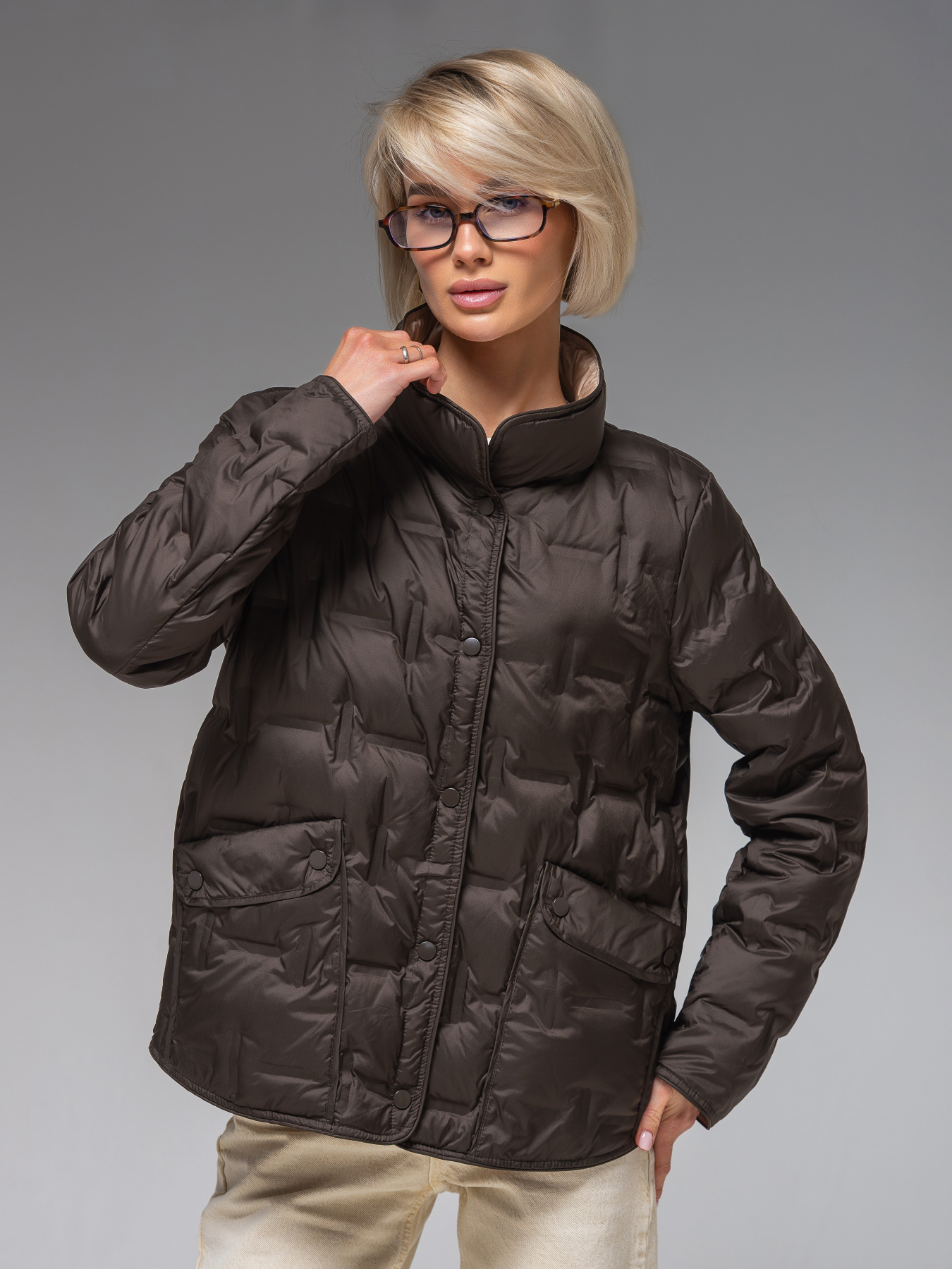 Демисезонная куртка VIVA WEAR модель 88102-chocolate Фото