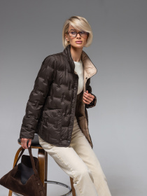 Демисезонная куртка VIVA WEAR модель 88102-chocolate Фото