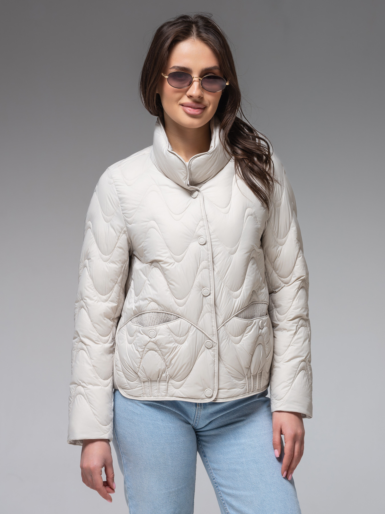 Демісезонна жіноча куртка ультралегка весна-осінь Viva Wear модель 6886 модель 6886-milky Фото