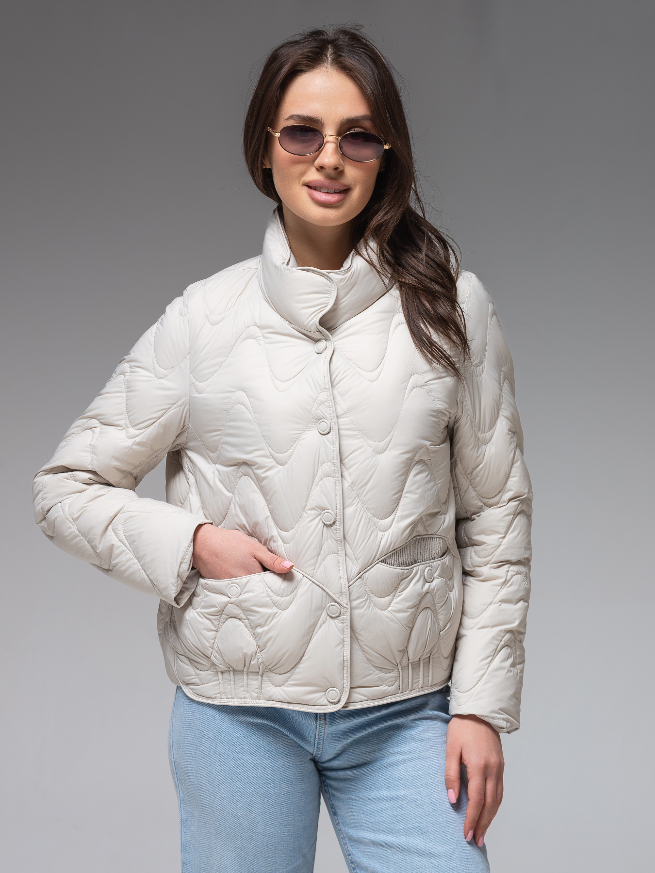 Демисезонная куртка VIVA WEAR модель 6886-milky Фото