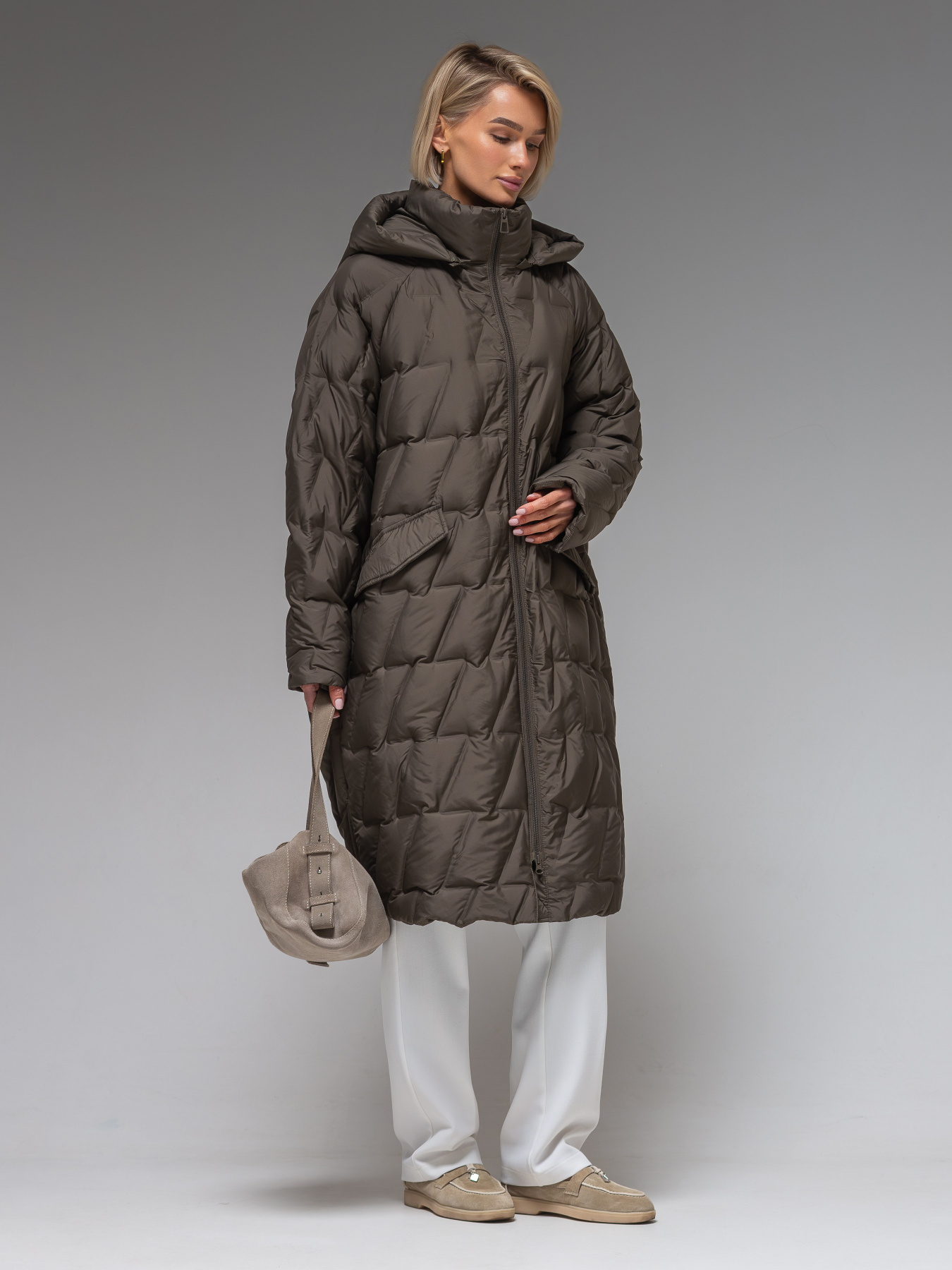 Демісезонна жіноча куртка ультралегка весна-осінь Viva Wear модель 6536 модель 6536-khaki Фото