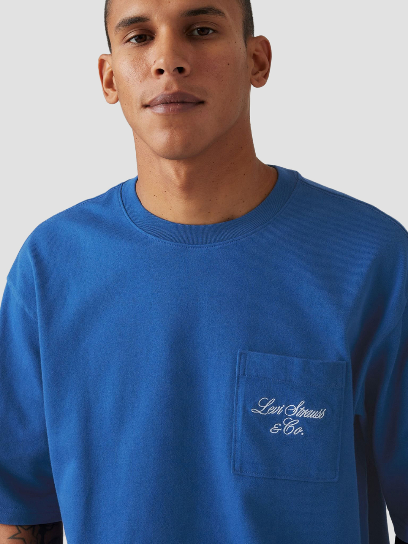 Мужская синяя футболка модель 001MH;0003 Фото