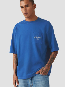 Мужская синяя футболка модель 001MH;0003 Фото