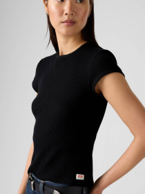 Жіноча чорна футболка модель 003PW;0001 Фото