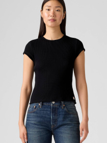 Жіноча чорна футболка модель 003PW;0001 Фото