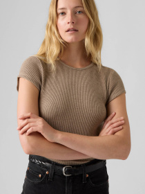 Жіноча бежева футболка модель 003PW;0003 Фото