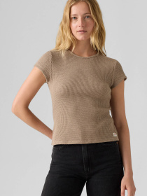 Жіноча бежева футболка модель 003PW;0003 Фото