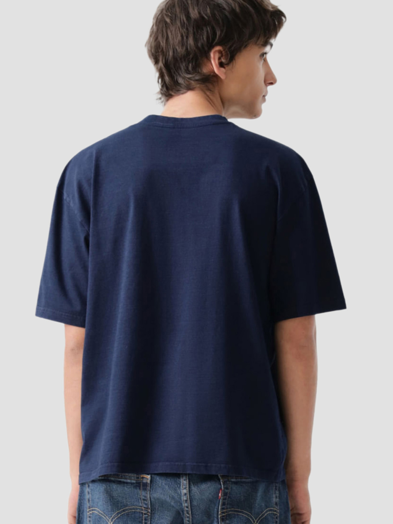 Мужская темно-синяя футболка модель 003QV;0002 Фото