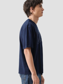 Мужская темно-синяя футболка модель 003QV;0002 Фото