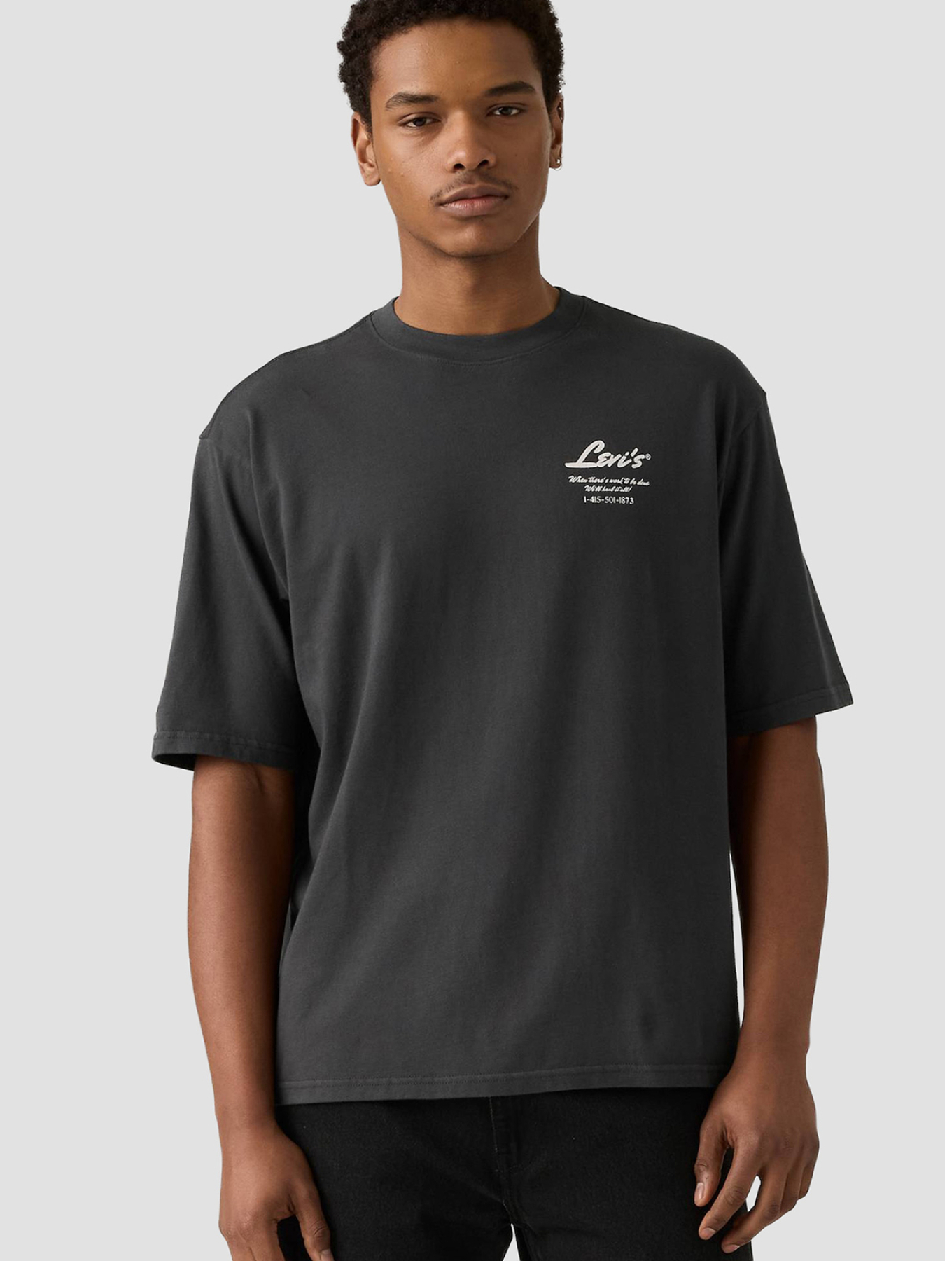 Чоловіча чорна футболка модель 003XL;0000 Фото