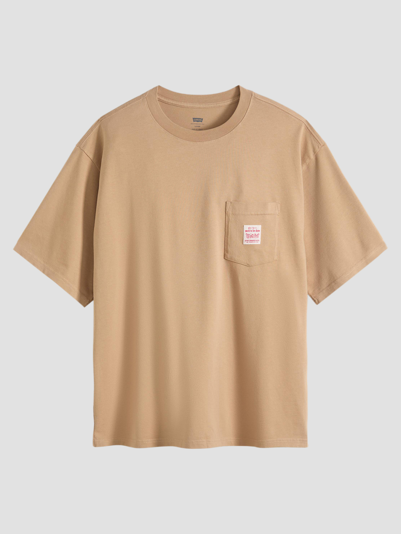 Чоловіча бежева футболка модель 004NU;0001 Фото