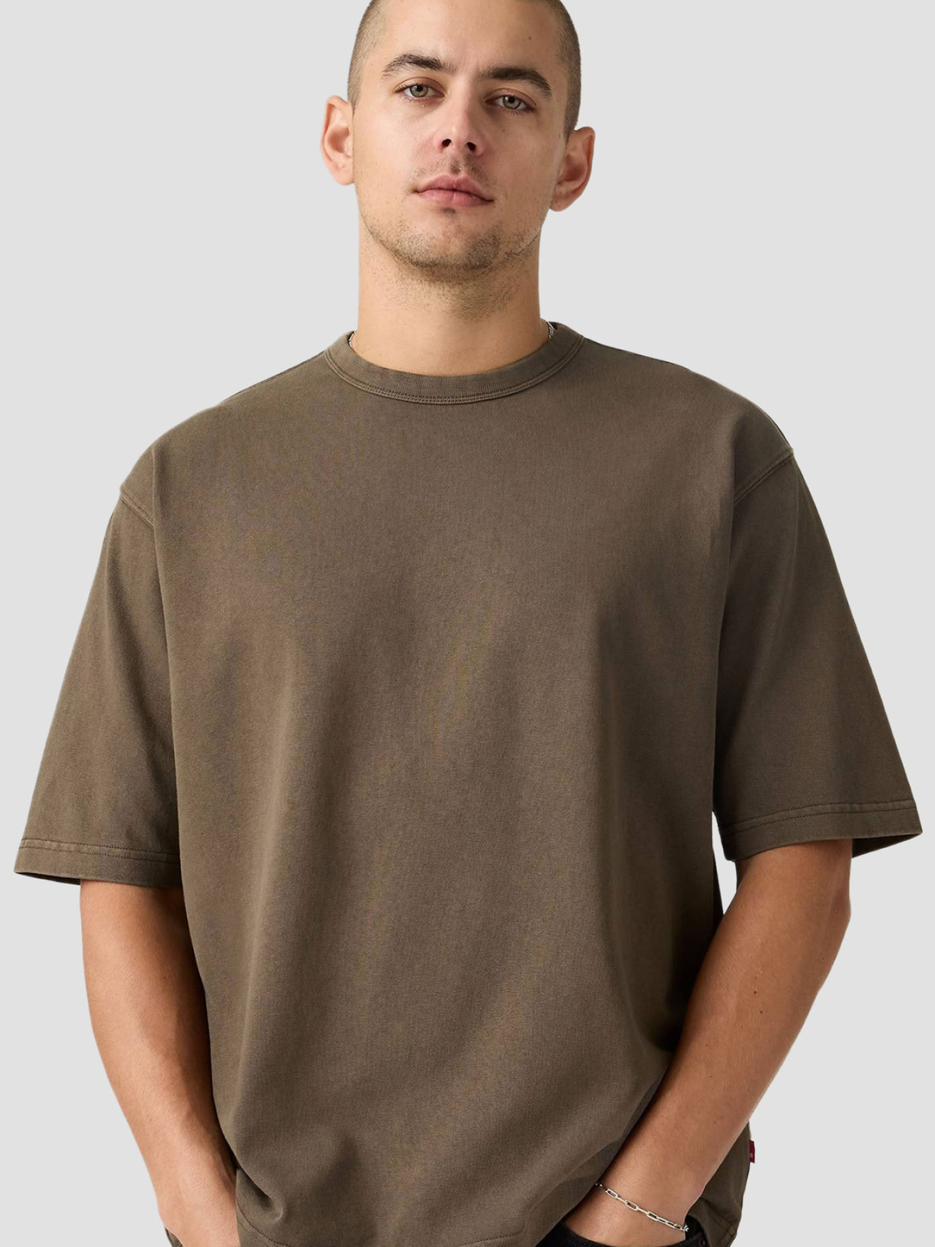 Мужская коричневая футболка модель 005GY;0002 Фото