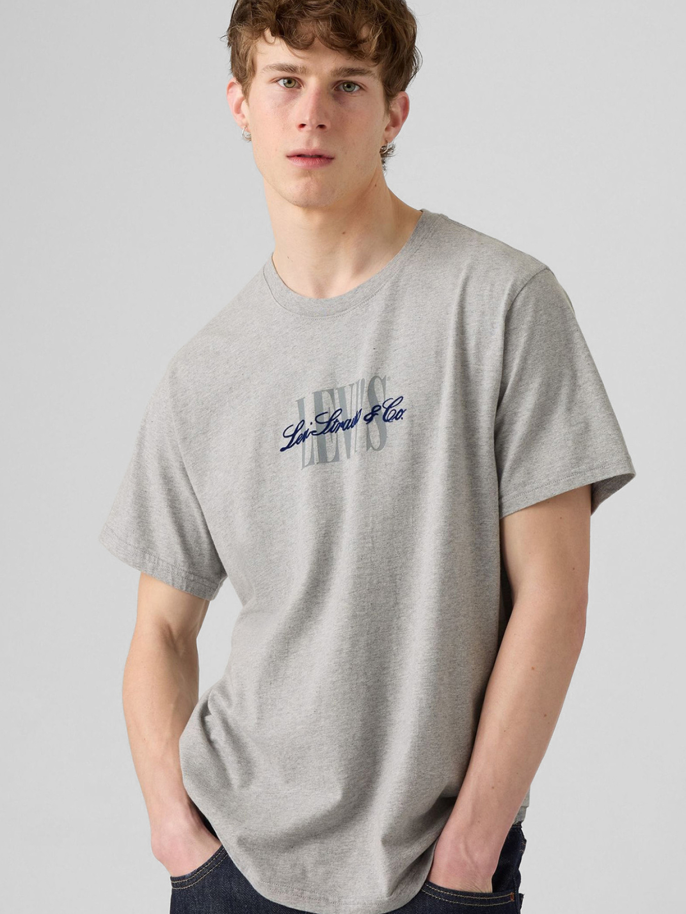 Чоловіча сіра футболка модель 16143;1682 Фото