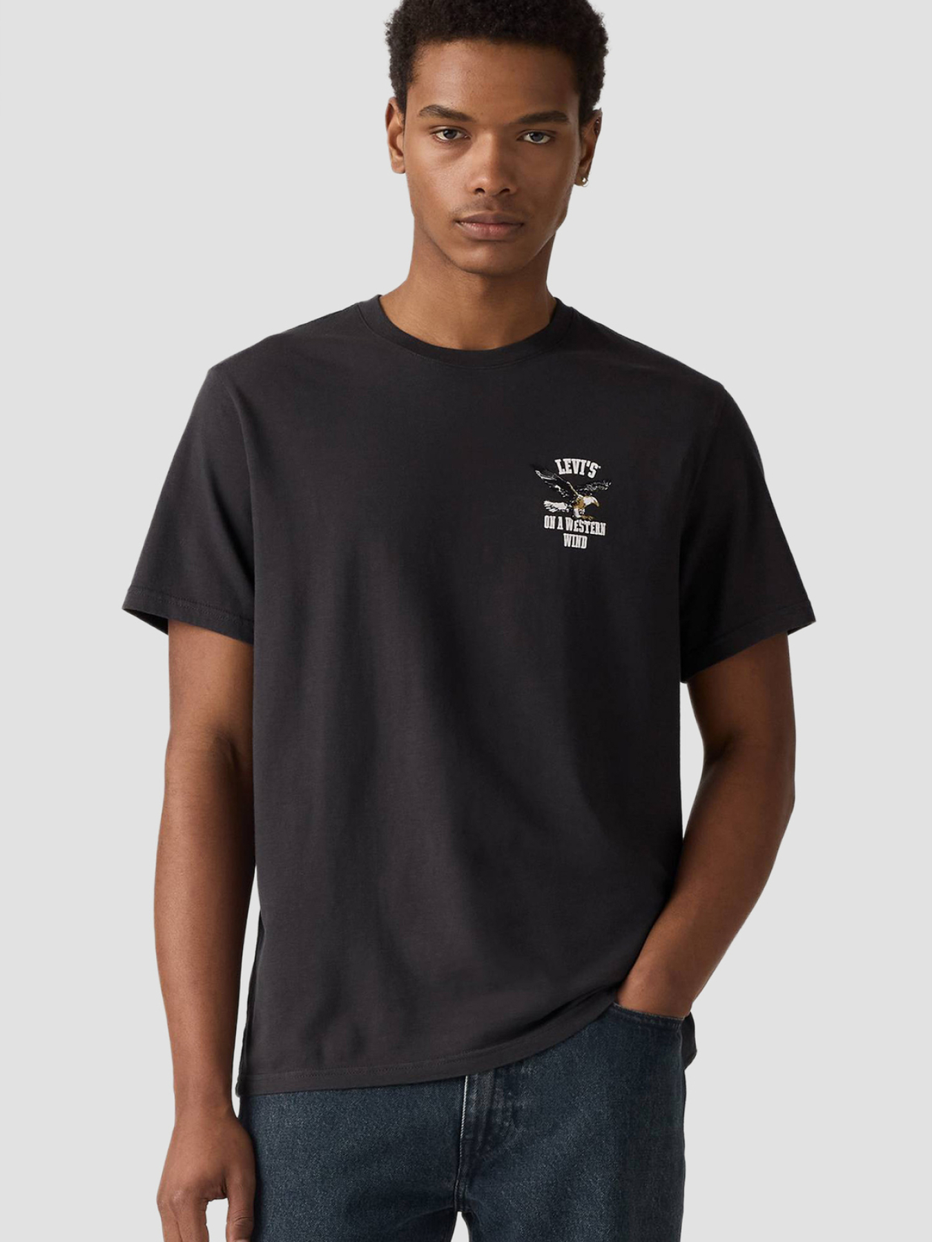 Чоловіча чорна футболка модель 16143;2050 Фото