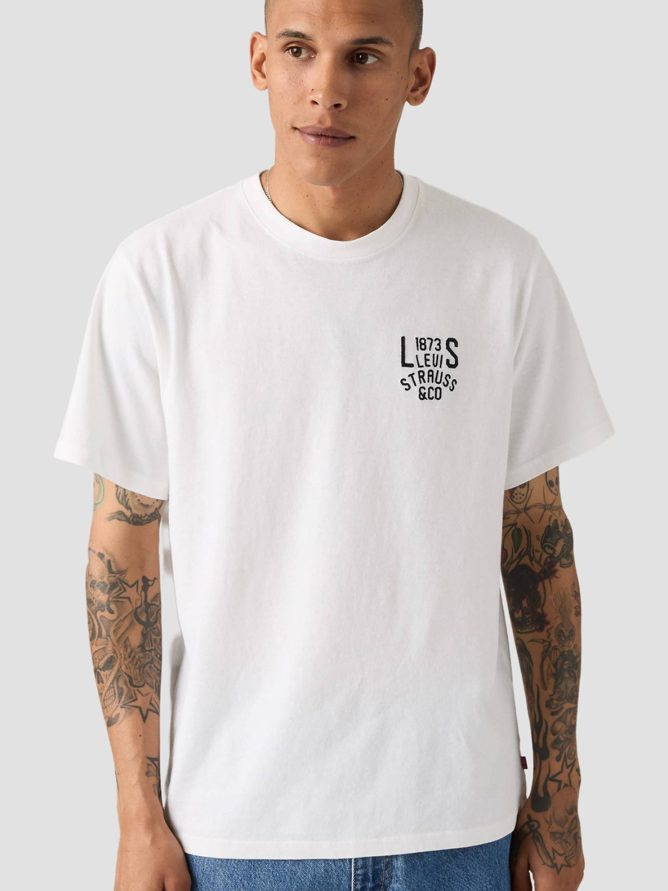 Мужская белая футболка модель 16143;2088 Фото