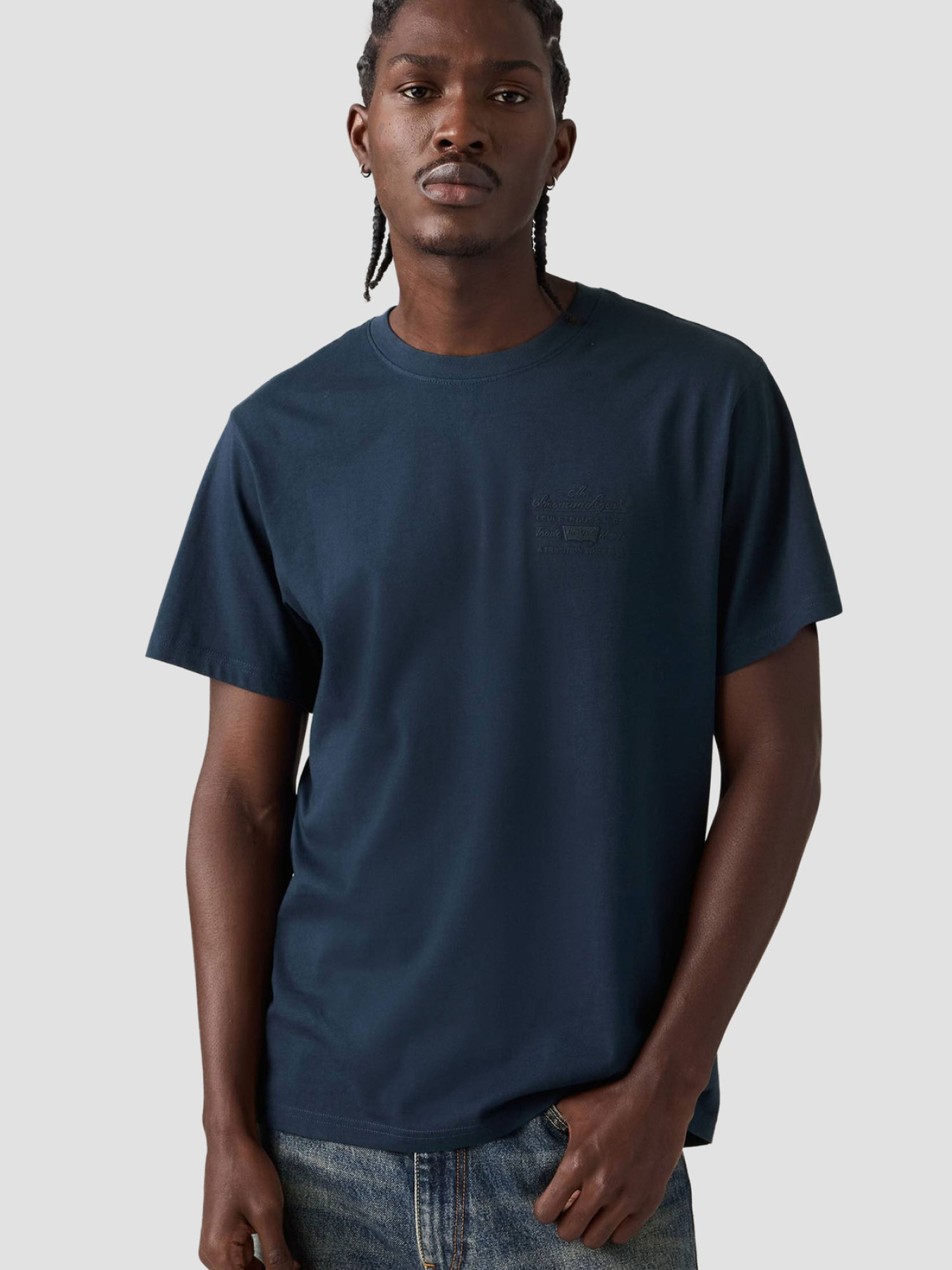 Мужская темно-синяя футболка модель 16143;2404 Фото