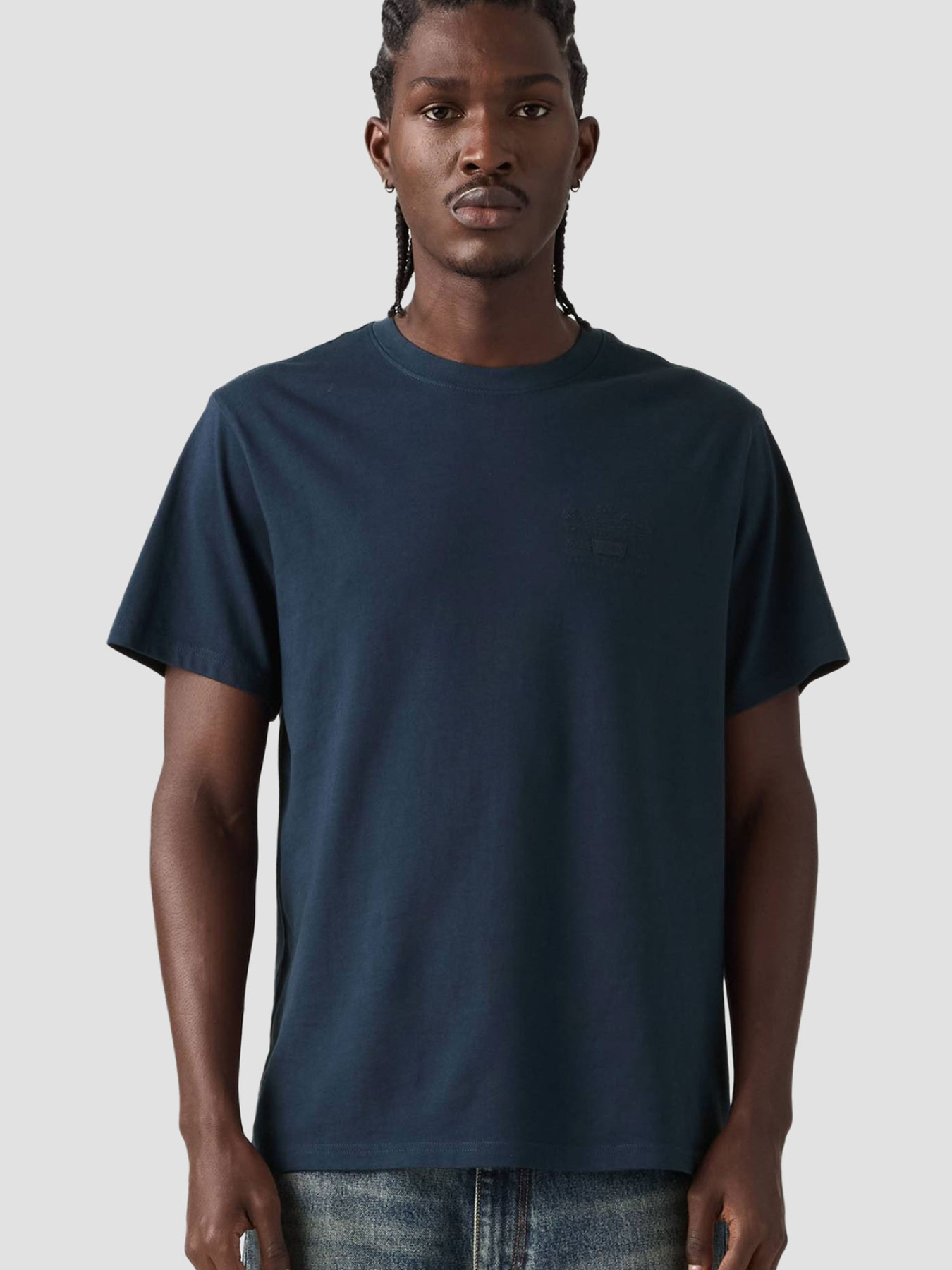 Мужская темно-синяя футболка модель 16143;2404 Фото