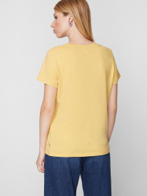 Жіноча жовта футболка модель 17369;0778 Фото