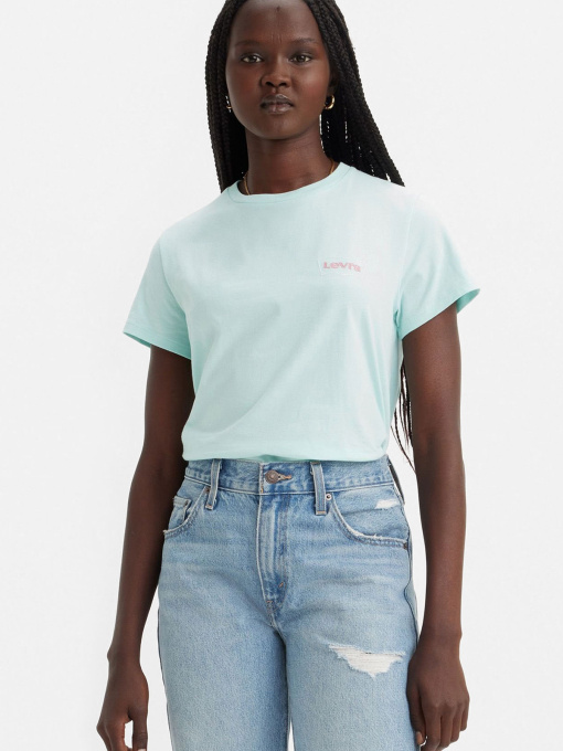 Жіноча блакитна футболка модель 17369;2455 Фото