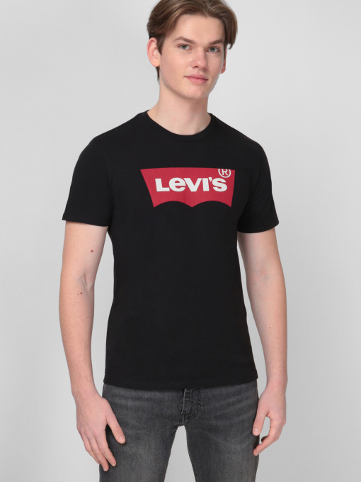 Мужская черная футболка модель 17783;0137 Фото