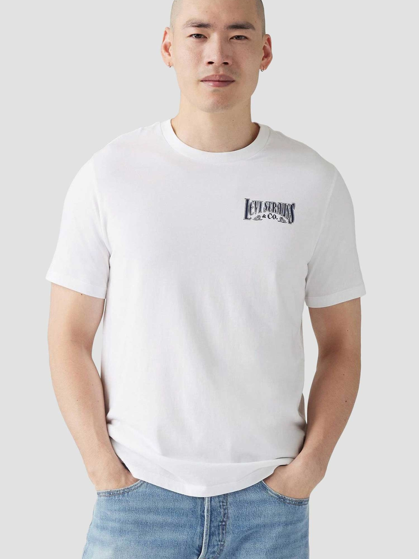 Мужская белая футболка модель 22491;1855 Фото