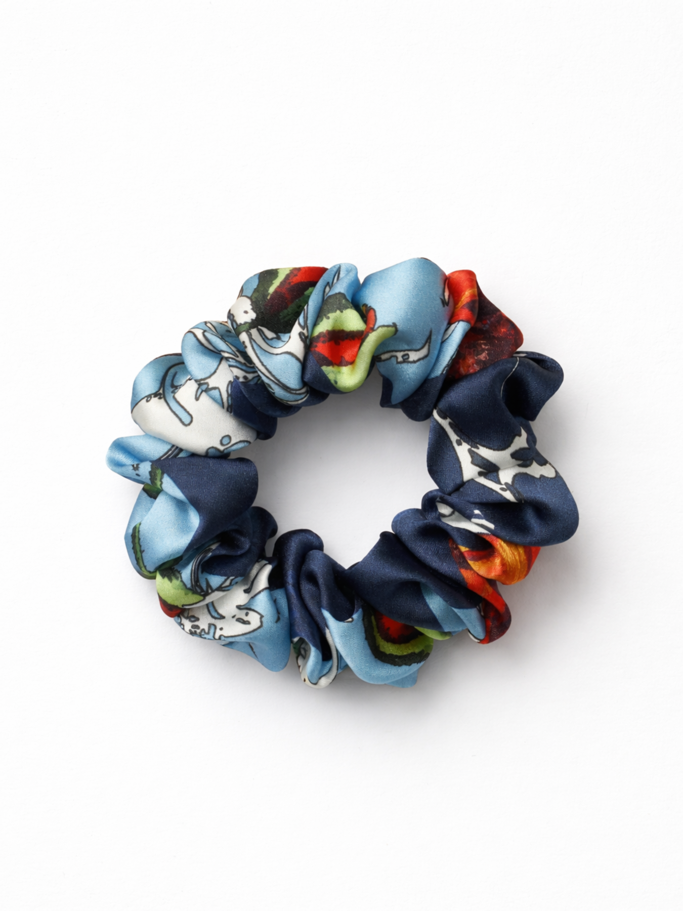 Резинка для волос из натурального шелка "Маковый цвет" Obiimy модель R-10 Фото