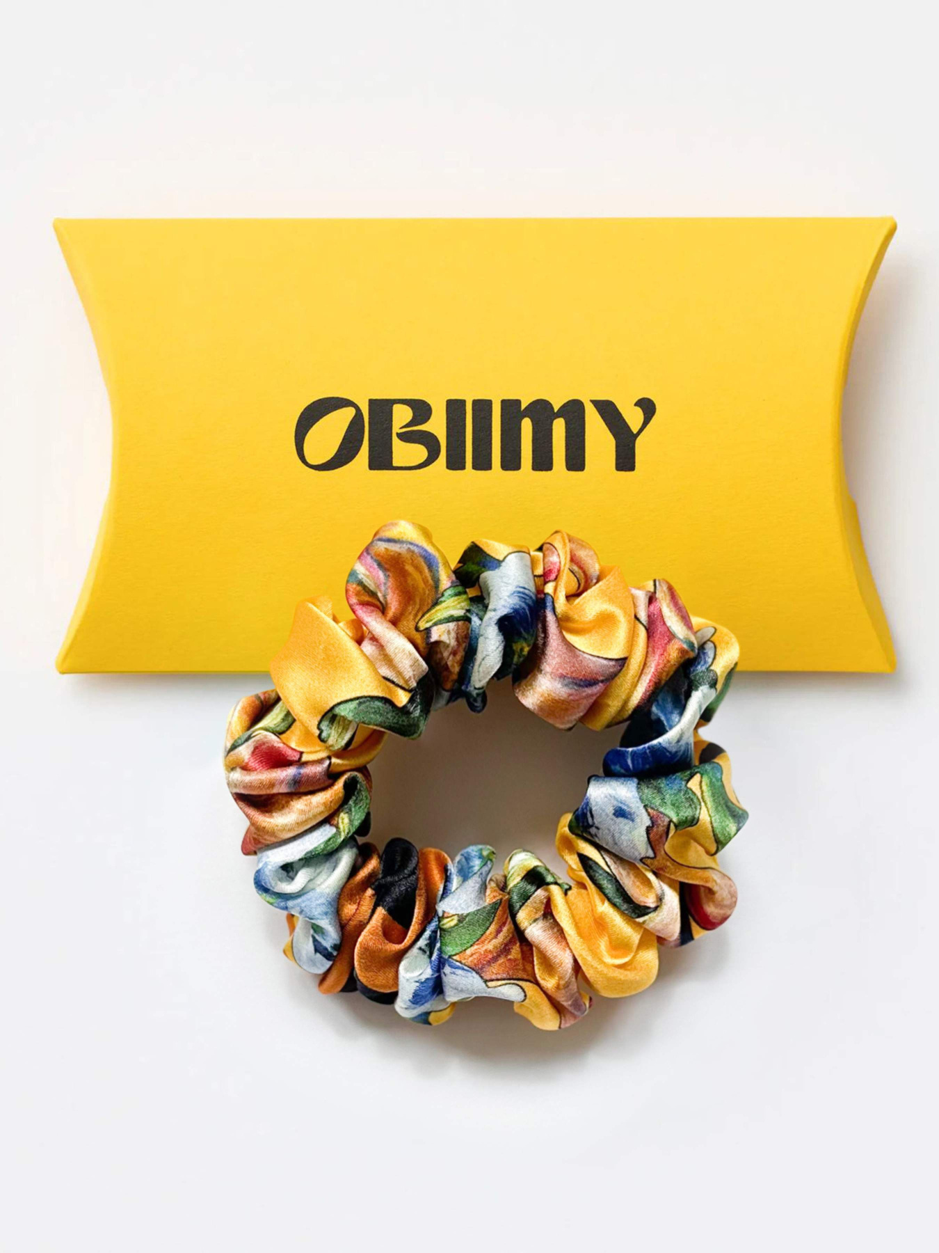 Резинка для волосся з натурального шовку "Поцілунок Сонця" Obiimy модель R-12 Фото