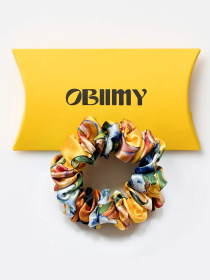 Резинка для волосся з натурального шовку "Поцілунок Сонця" Obiimy модель R-12 Фото