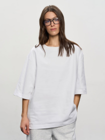 Футболка унісекс білого кольору ТМ РОЗА модель 241201_white Фото