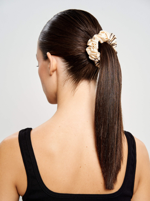 Резинка для волос из натурального шелка "С чистого листа" Obiimy модель R-20 Фото