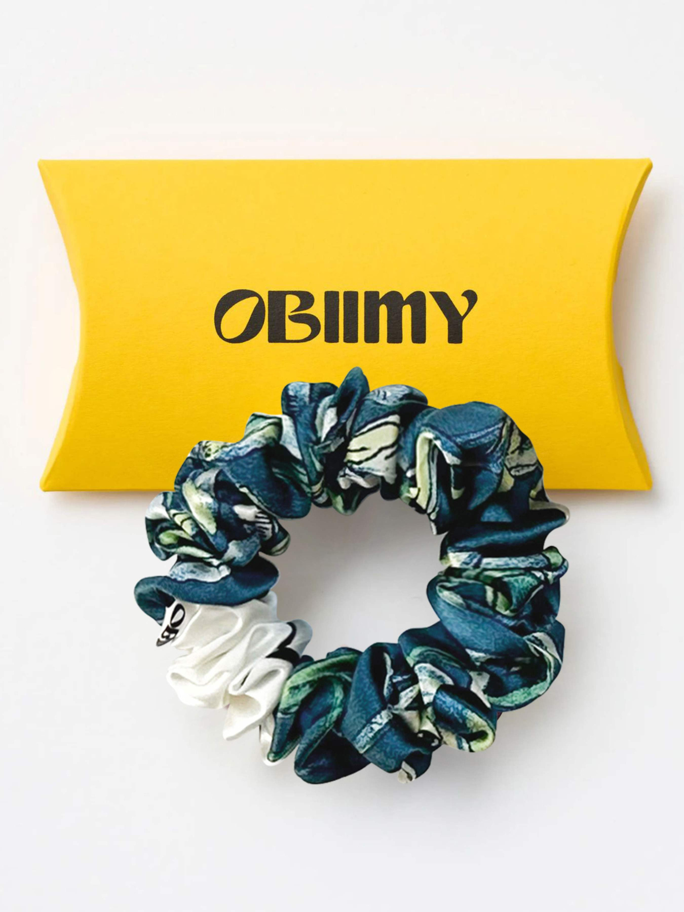 Резинка для волосся з натурального шовку "Мелодія двох" Obiimy модель R-27 Фото