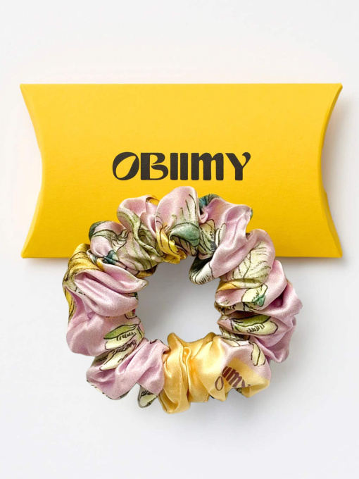 Резинка для волос из натурального шелка "Круг солнца" Obiimy модель R-30 Фото