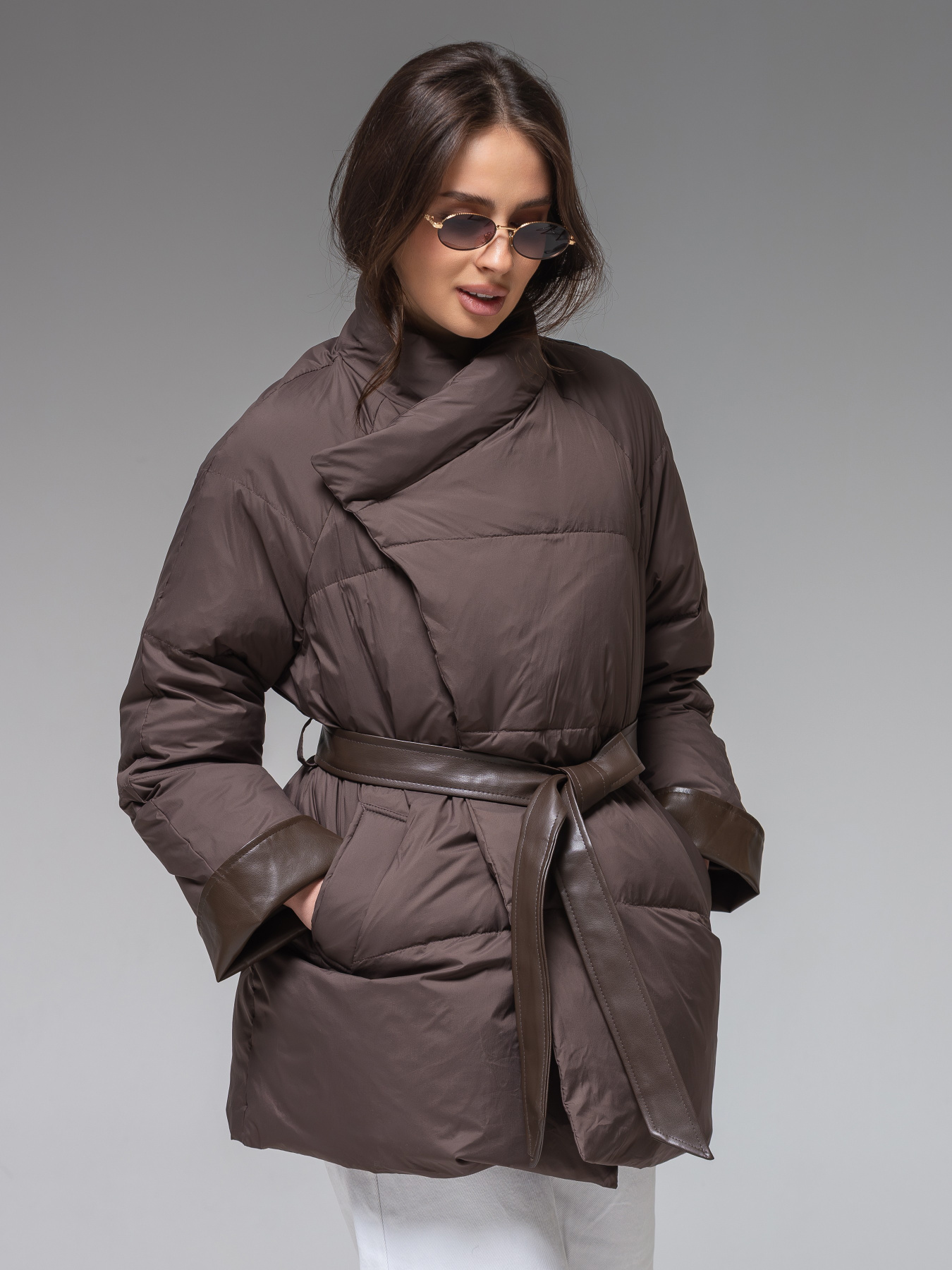 Женская демисезонная куртка ультралегкая весна-осень Viva Wear модель 99862 модель 99862-chocolate Женская демисезонная куртка ультралегкая весна-осень Viva Wear модель 99862 модель 99862-chocolate Фото