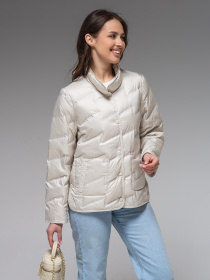 Демісезонна жіноча куртка ультралегка весна-осінь Viva Wear модель 6309 модель 6309-milky Фото