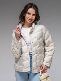 Демісезонна жіноча куртка ультралегка весна-осінь Viva Wear модель 6309 модель 6309-milky Фото
