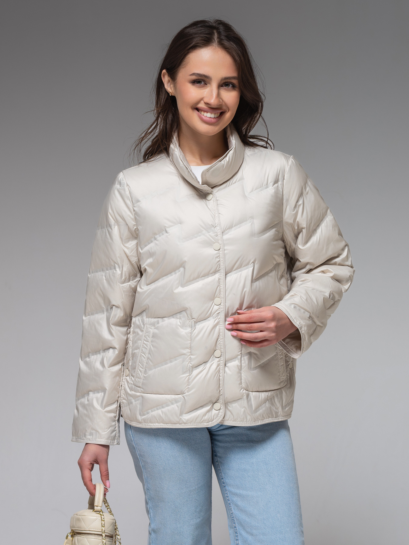 Демісезонна куртка VIVA WEAR модель 6309-milky Фото