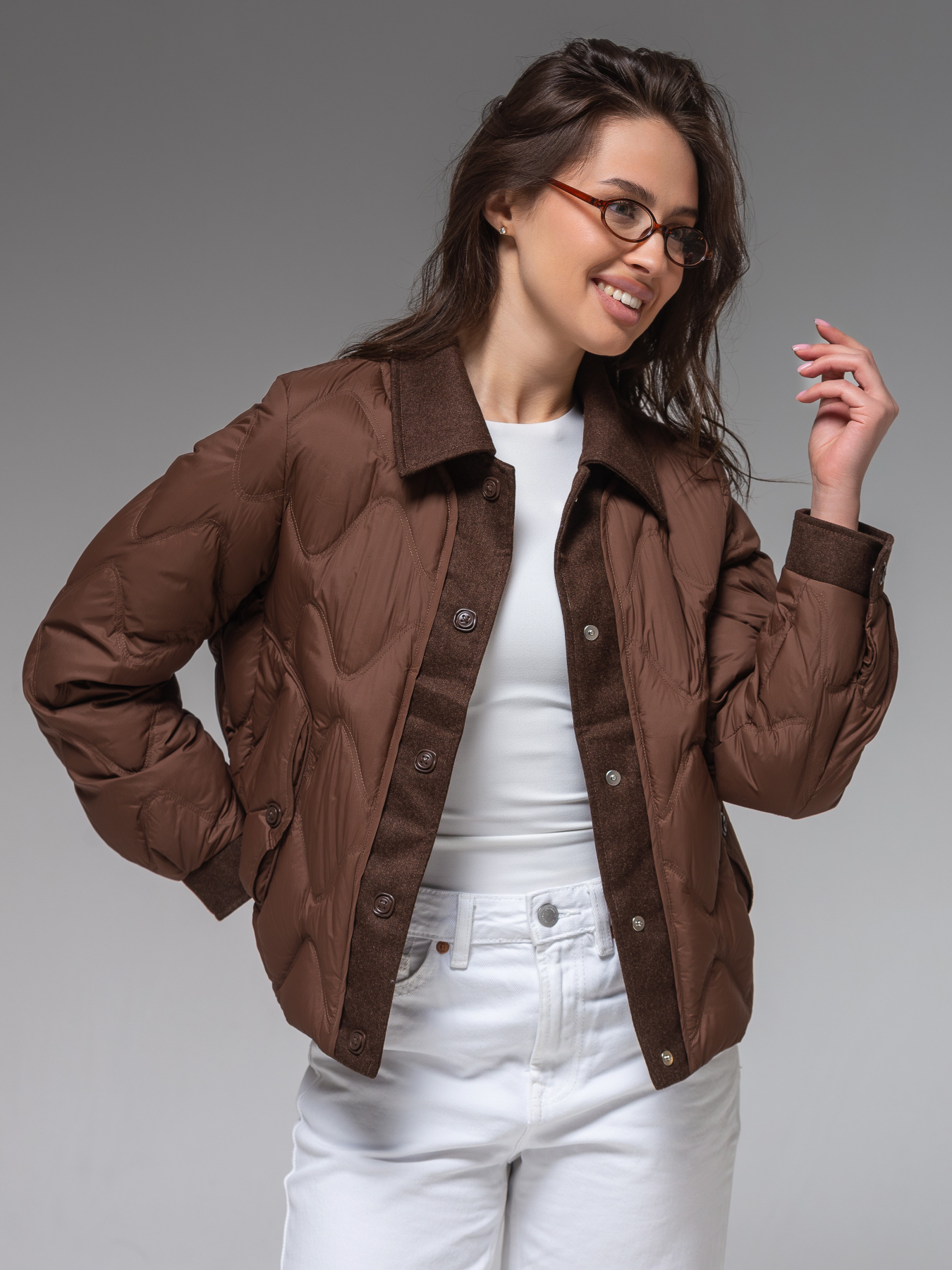 Демісезонна куртка VIVA WEAR модель 9011-brown Фото